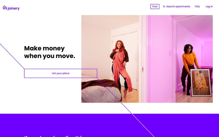 Screenshot of Joinery | Make Money When You Move website
