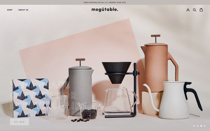 Screenshot of Mogutable website