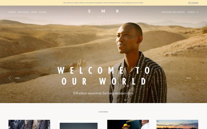 Inspirational website using English, Meno, Miller and Nobel font