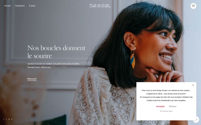 Screenshot of Demisel Bijoux website