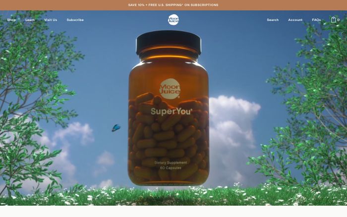 Screenshot of Moon Juice website