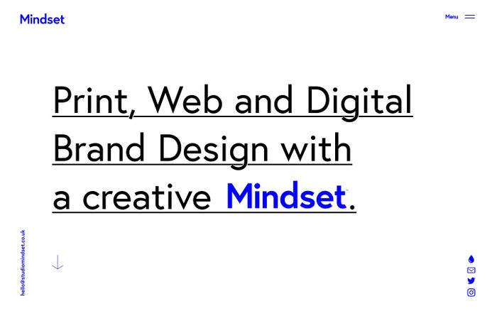 Screenshot of Graphic Design Web Design Branding Belfast | Mindset website
