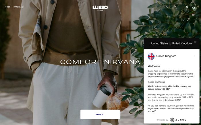 Screenshot of Lusso Cloud website