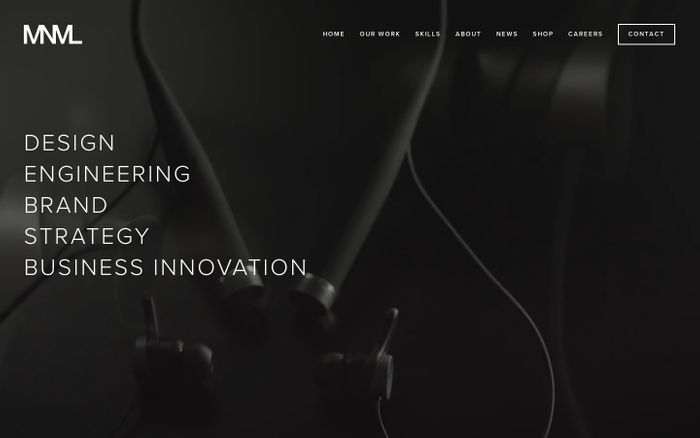 Screenshot of MNML Design Studio website