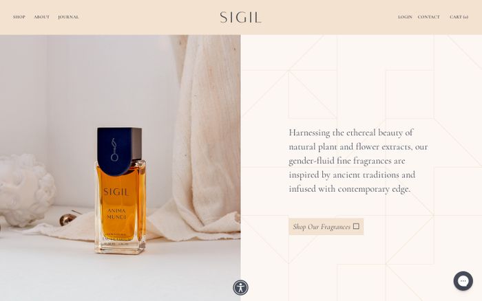 Screenshot of Sigil website