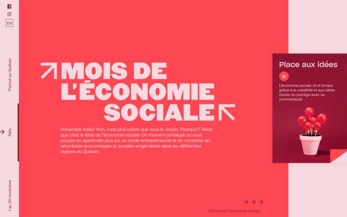 Screenshot of Social Economy Month website