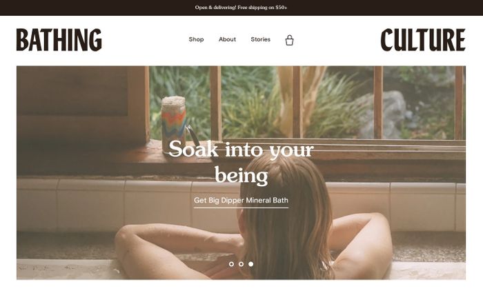 Screenshot of Bathing Culture website