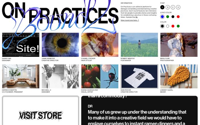 Screenshot of On Practices website