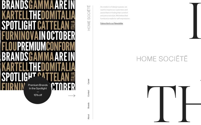 Screenshot of Home Société | Contemporary Home & Outdoor Furniture website