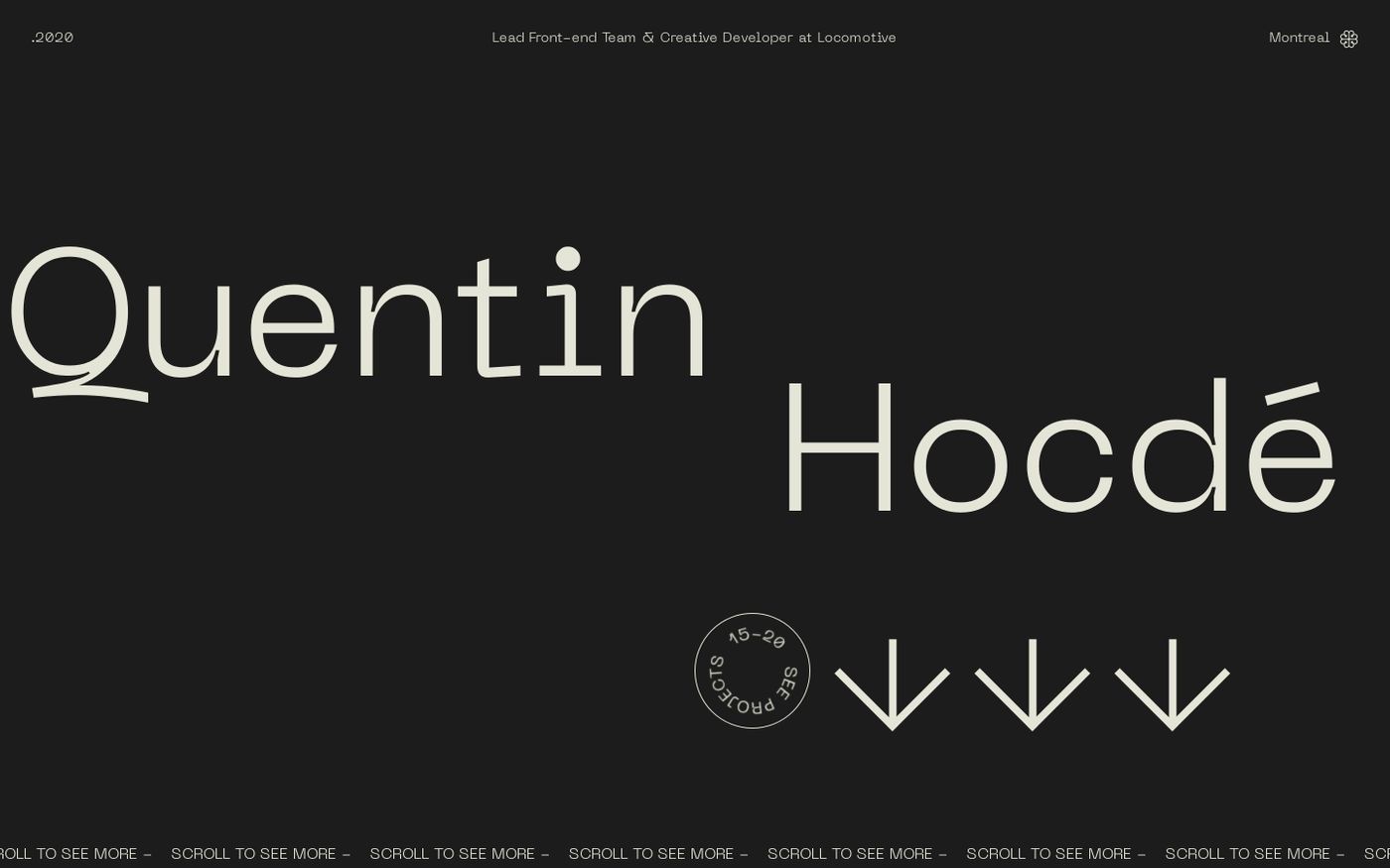 Screenshot of Quentin Hocdé website
