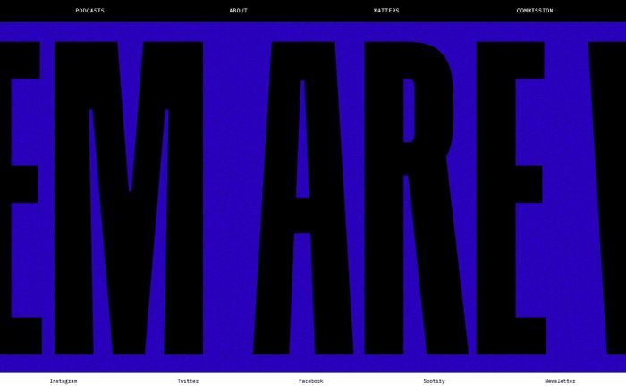 Inspirational website using IBM Plex Mono, Rainer and Whyte Inktrap font