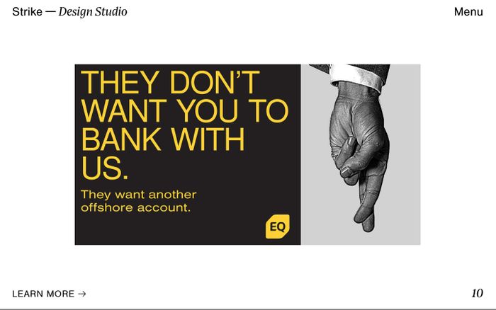 Screenshot of Strike Design Studio | Digital Design Studio Toronto website