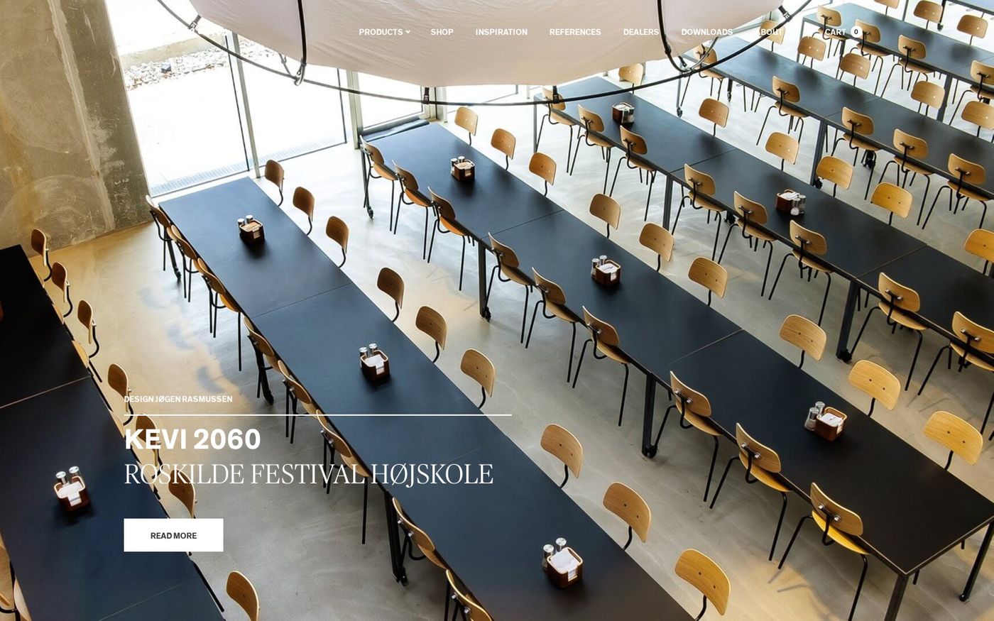 Screenshot of Danish Design furniture - Chairs, Tables, Shelving - Engelbrechts 1989 website
