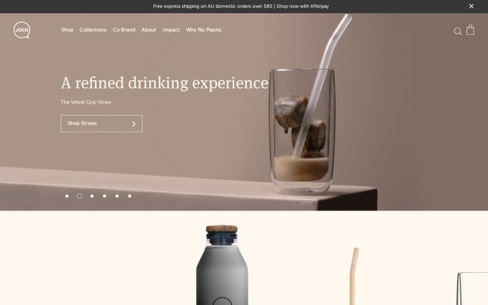 Screenshot of Joco-cups website
