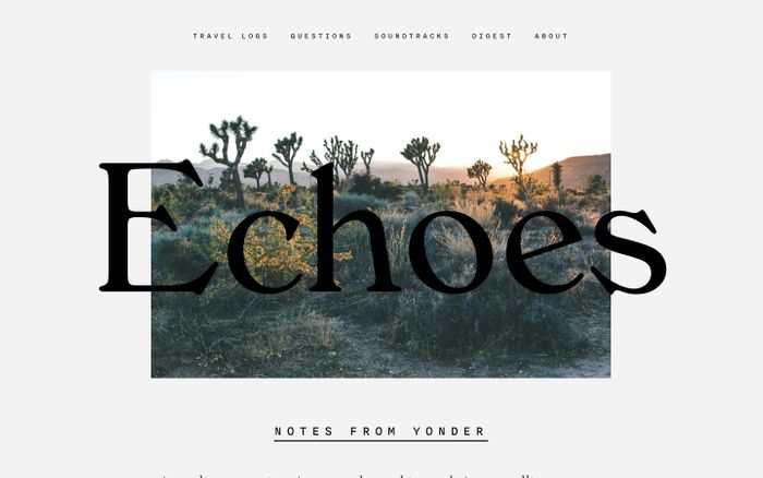 Screenshot of Echoes Magazine website