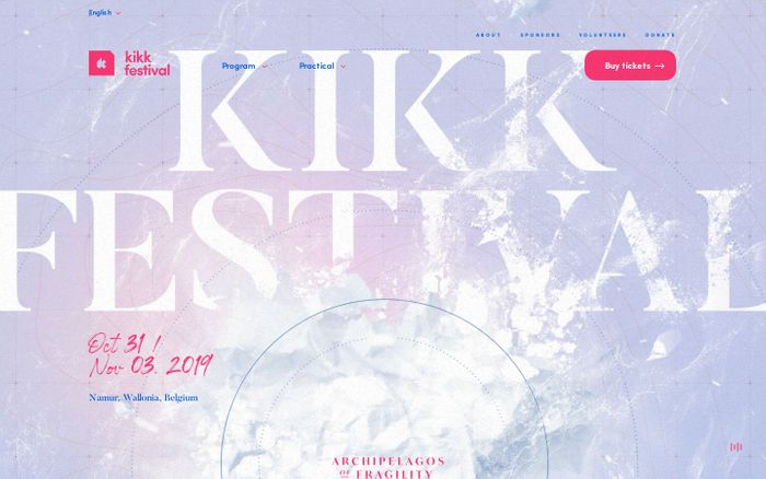 Screenshot of KIKK Festival 2019 website
