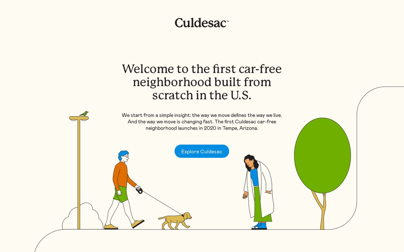 Screenshot of Culdesac website