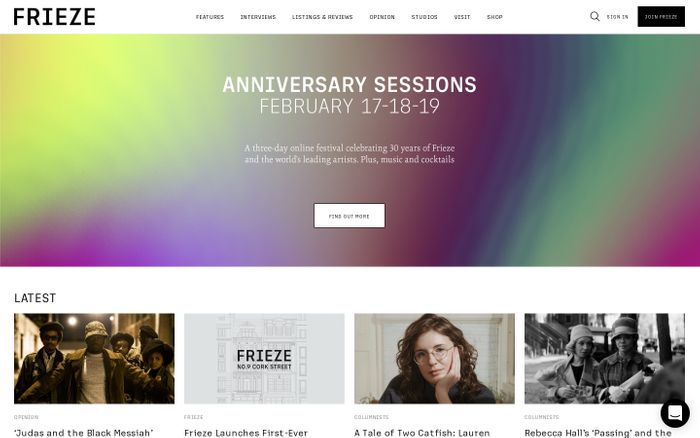 Inspirational website using Frieze and Sina Nova font