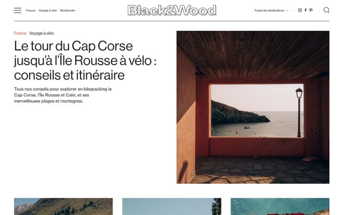 Screenshot of Black and Wood website