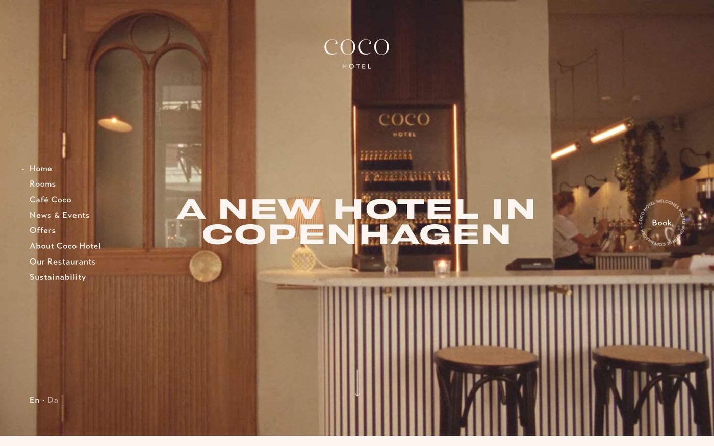 Screenshot of Coco hotel website