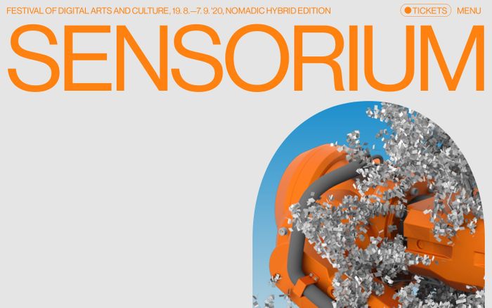 Screenshot of Sensorium Festival 2020 website