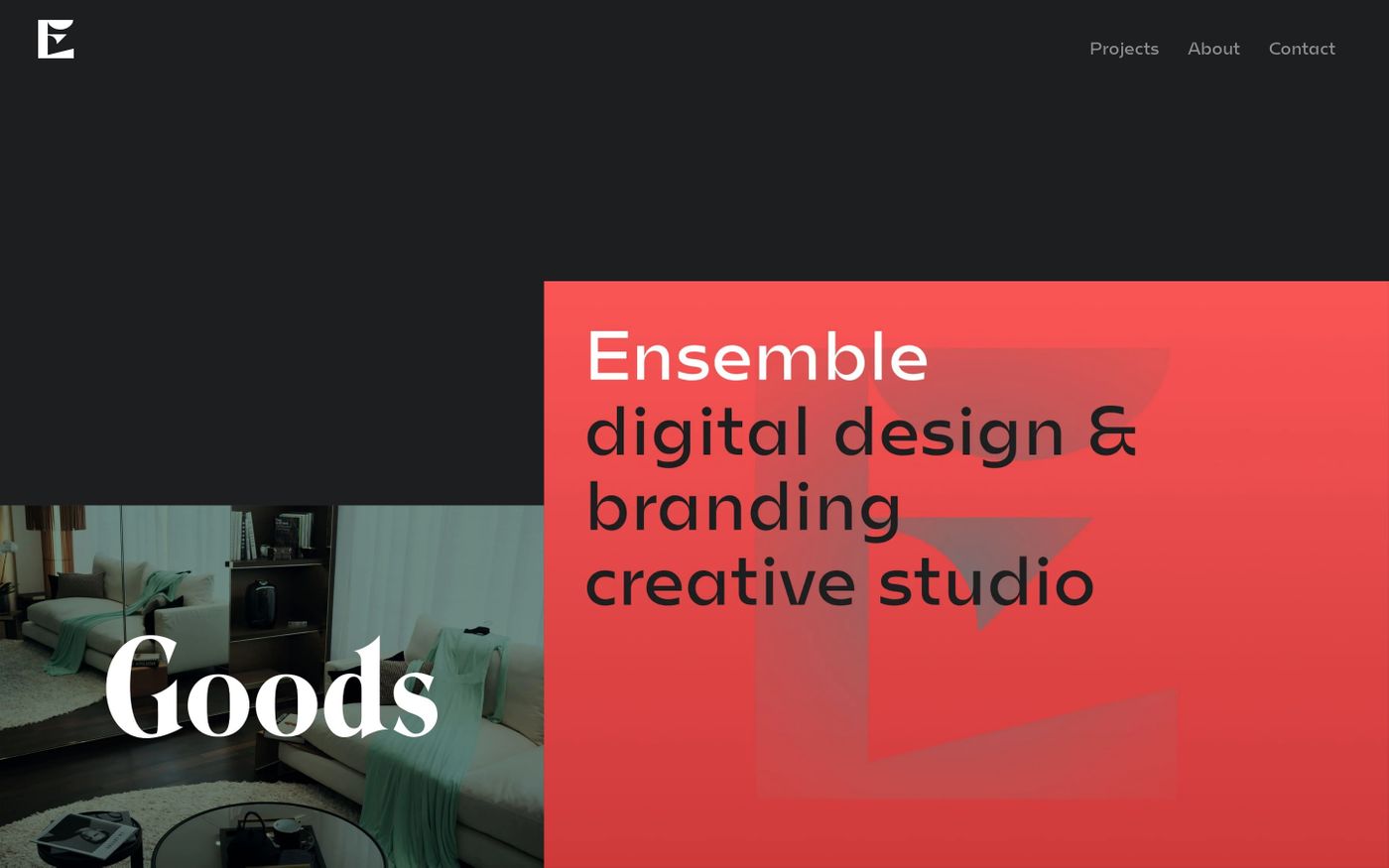 Screenshot of Ensemble creative studio website