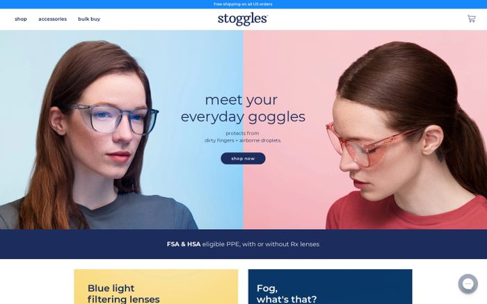 Screenshot of Stoggles website