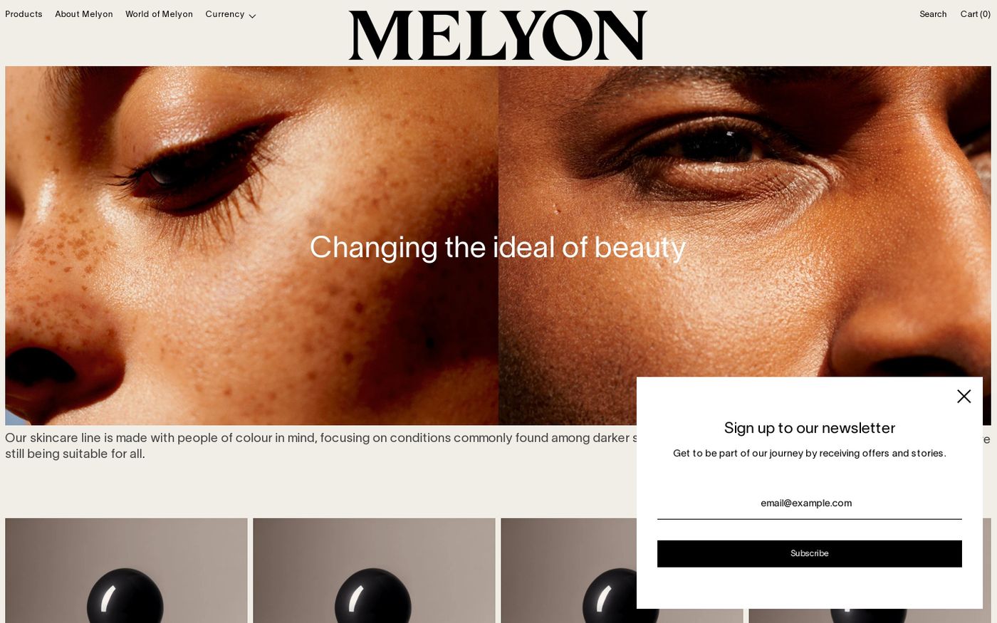 Screenshot of Melyon website