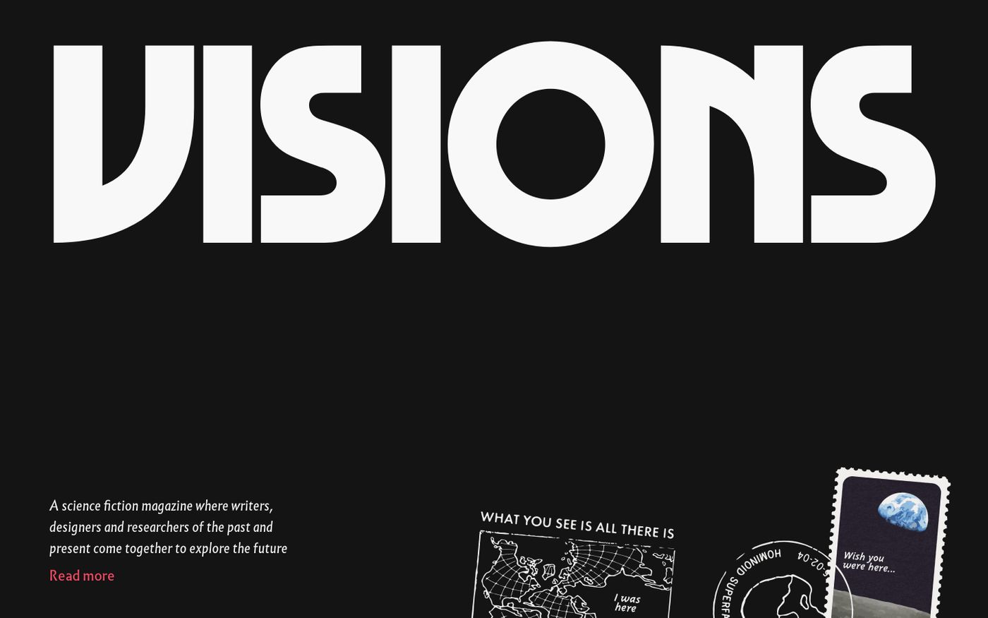 Screenshot of Visions website
