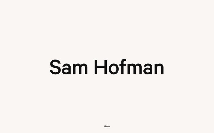 Screenshot of Sam Hofman website