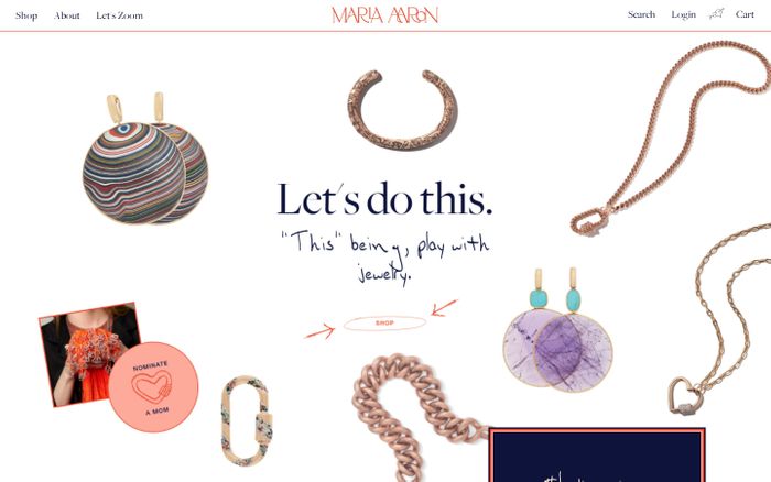 Screenshot of Marla Aaron Jewelry website