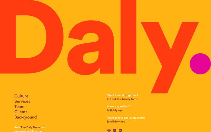 Screenshot of Daly website