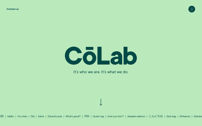 Screenshot of CōLab website
