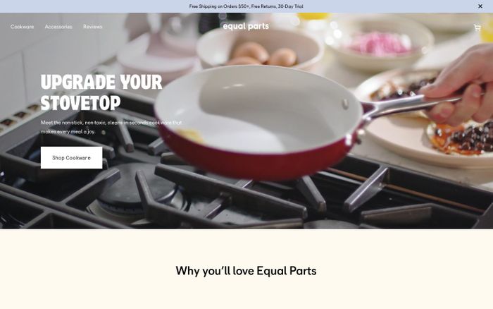 Screenshot of Equal Parts website