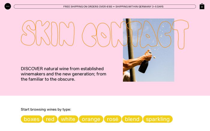 Screenshot of Skin contact website