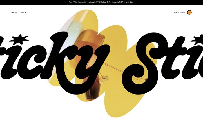 Screenshot of Sticky Glass website