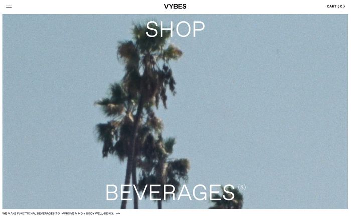 Screenshot of Vybes website