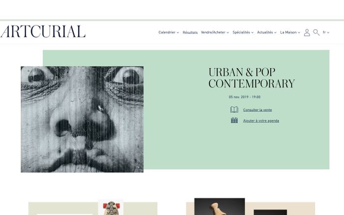 Screenshot of Artcurial | Maison de vente aux enchères d’Art Moderne, Art Contemporain, Automobiles de Collection, Bandes Dessinées, Tableaux Anciens, Bijoux, Montres, Vin, Art Déco, Design, Mobilier et Objets d’Art, Art d’Asie, Hermès Vintage, …